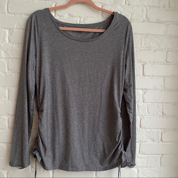 Athleta Tops - Athleta L Grey soft Long Sleeve Shirt with side ties and thumb holes